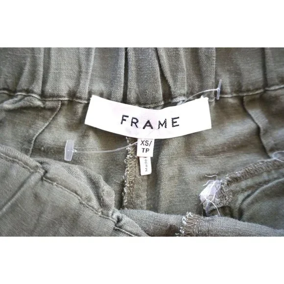 Frame Paperbag Pocket High Rise Short Army Green - Size XS - Picture 3 of 8